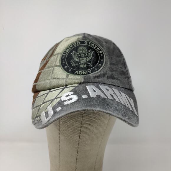 Eagle Crest U.S. Army Strapback Hat Gray OSFM Embroidered Logo - Picture 2 of 12